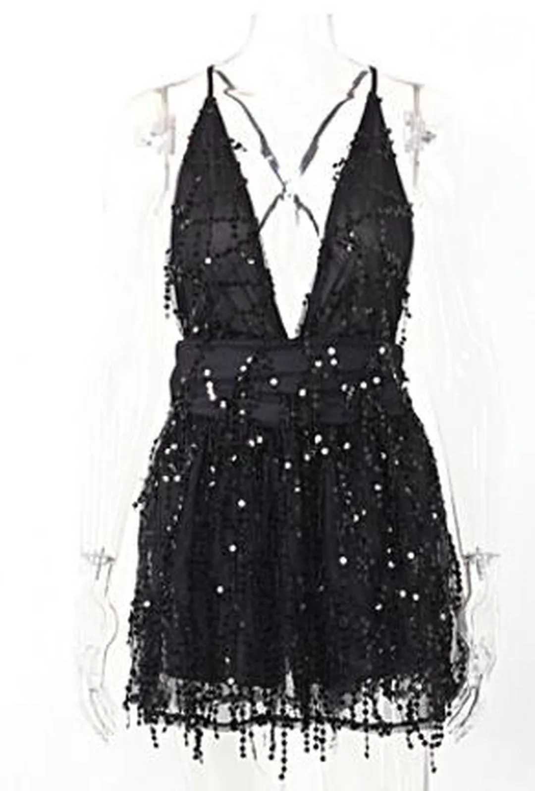 REQUEL - SHEER SEQUIN DRESS