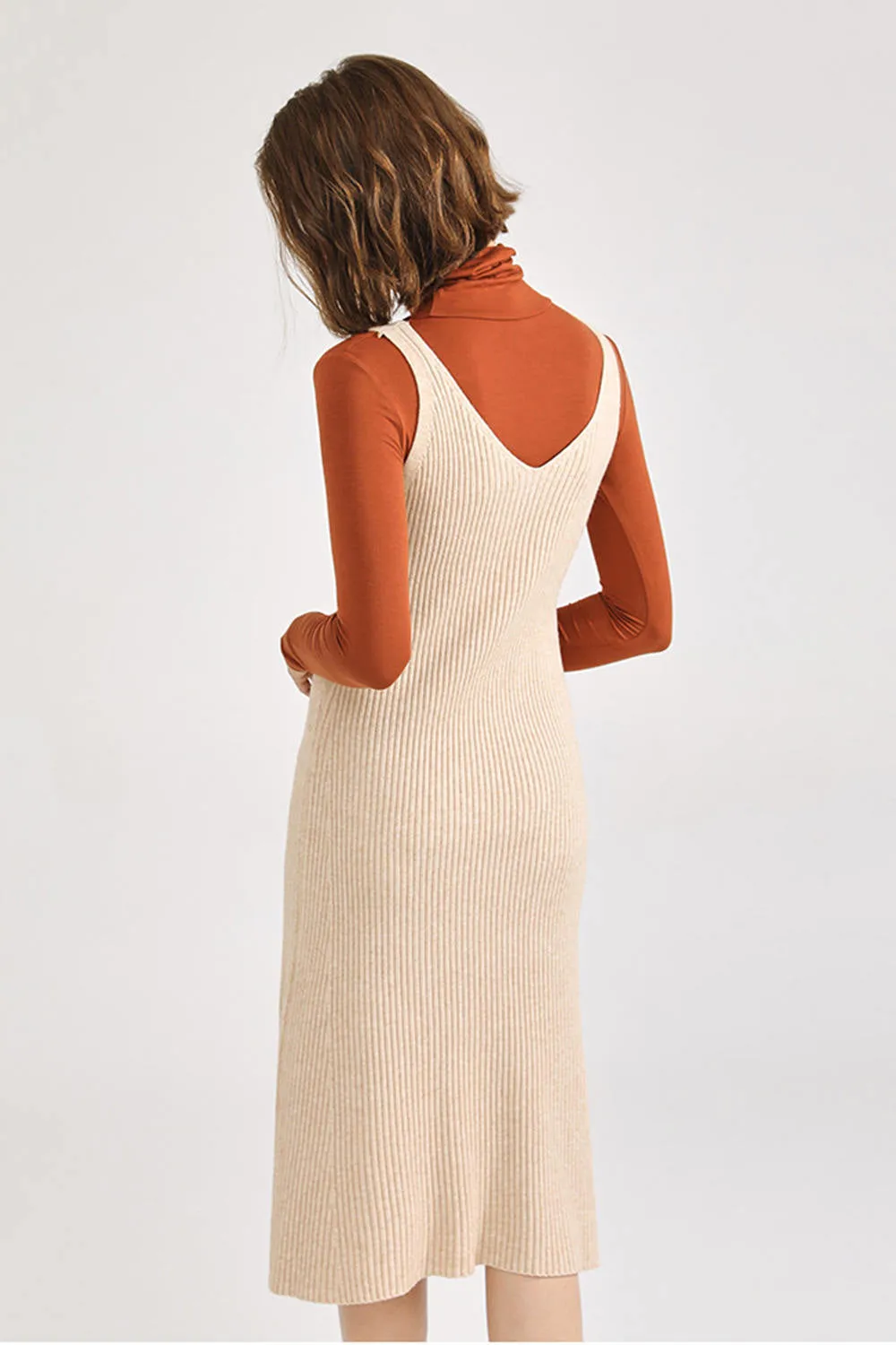 Ruffle Sleeveless Knit Vest Dress