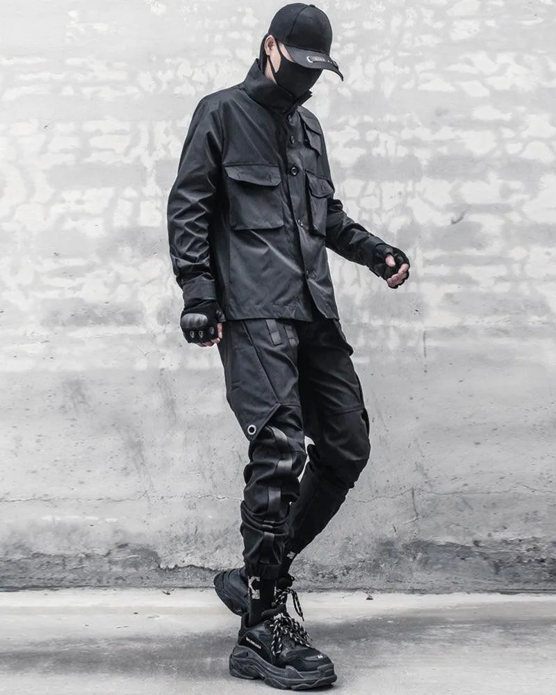 Samurai Functional Patchwork Black Cargo Pants