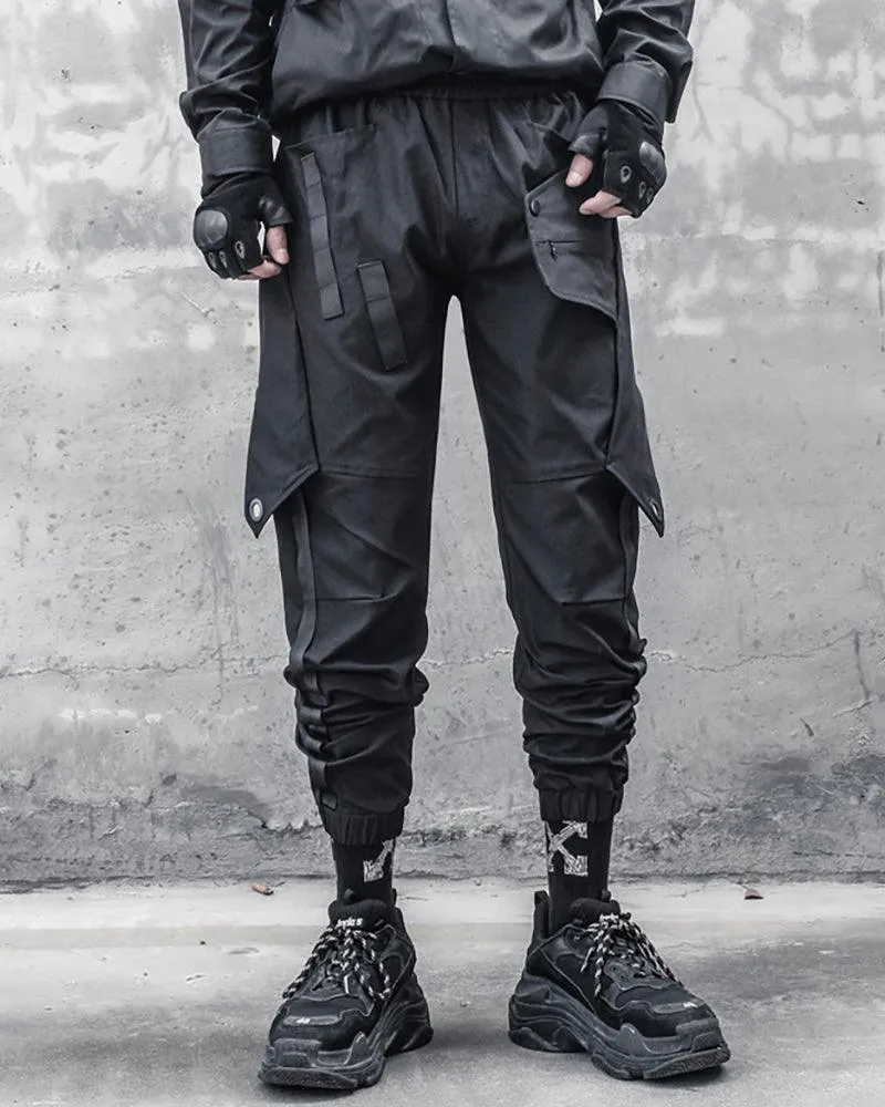 Samurai Functional Patchwork Black Cargo Pants