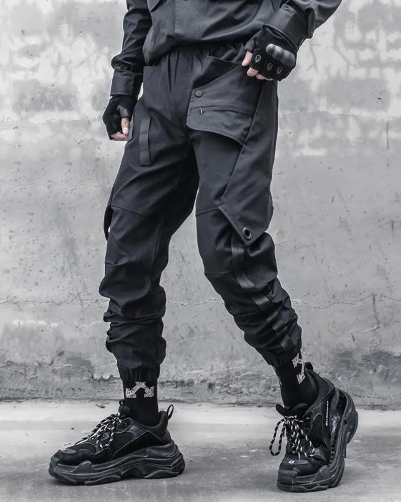 Samurai Functional Patchwork Black Cargo Pants