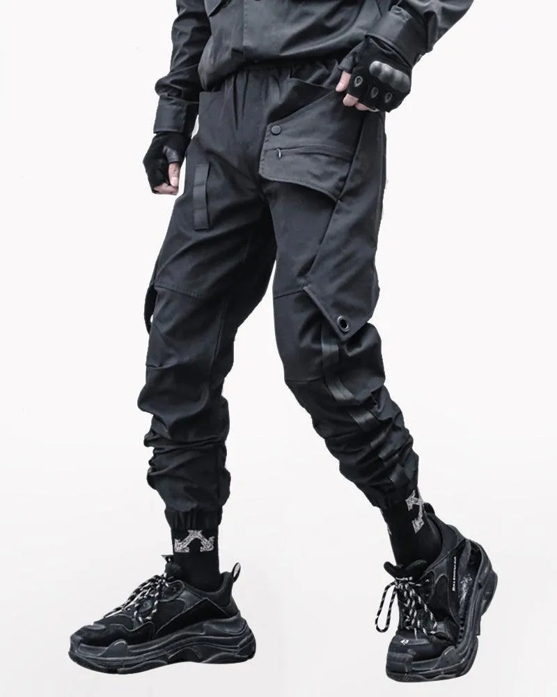 Samurai Functional Patchwork Black Cargo Pants