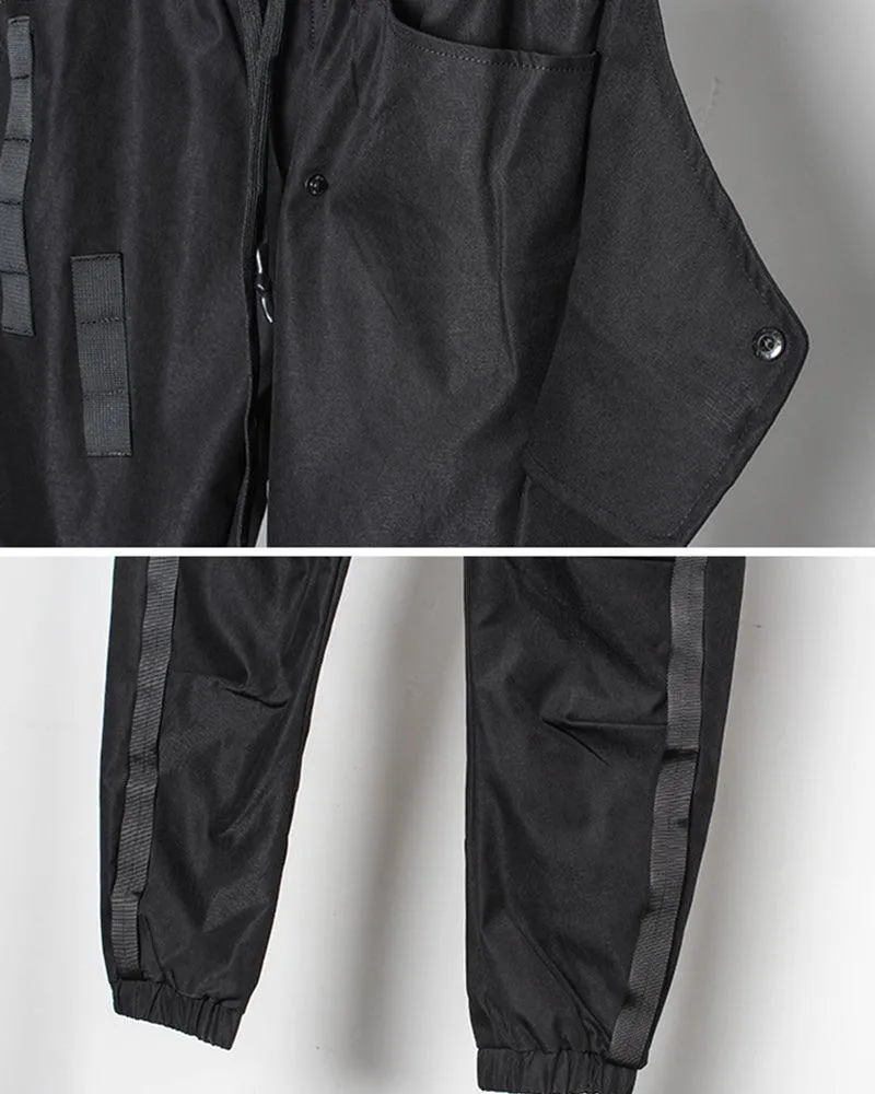 Samurai Functional Patchwork Black Cargo Pants