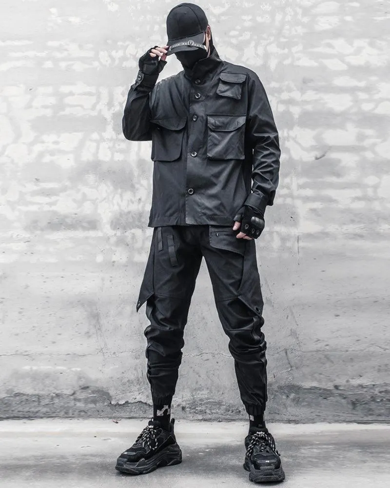 Samurai Functional Patchwork Black Cargo Pants