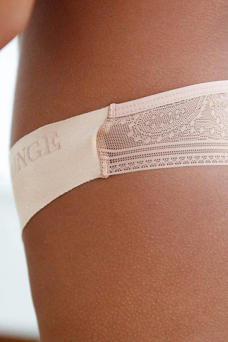 Sand Seamless Lace Thong