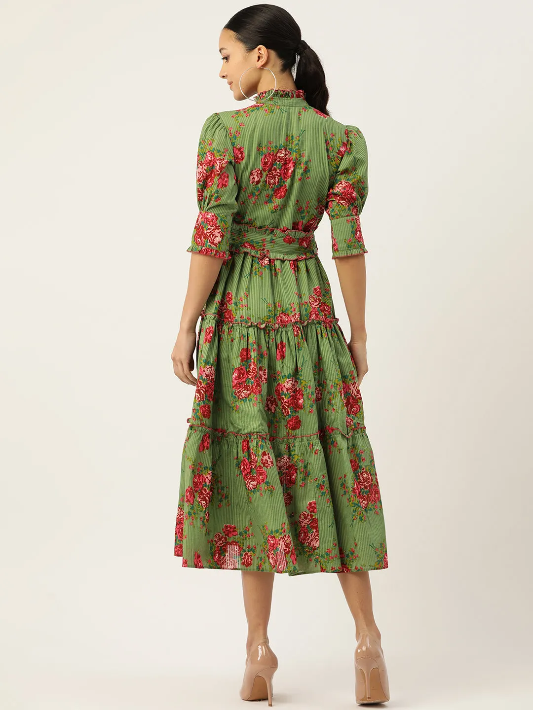 Saumya Dress | Green Garden