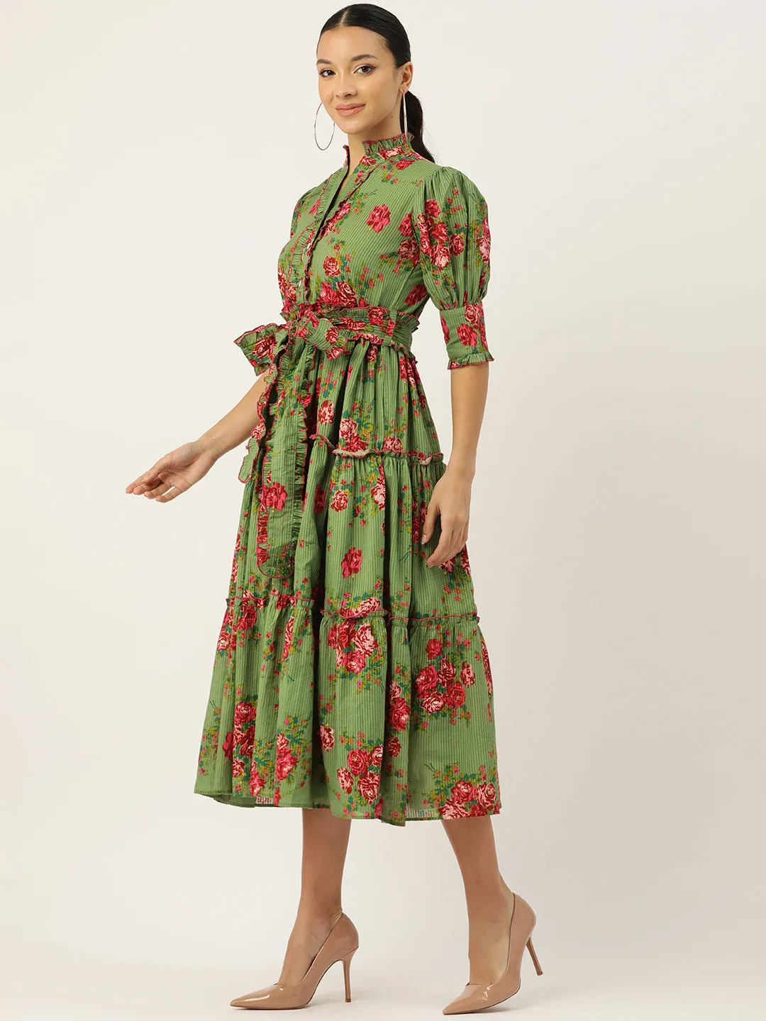 Saumya Dress | Green Garden