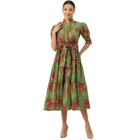 Saumya Dress | Green Garden