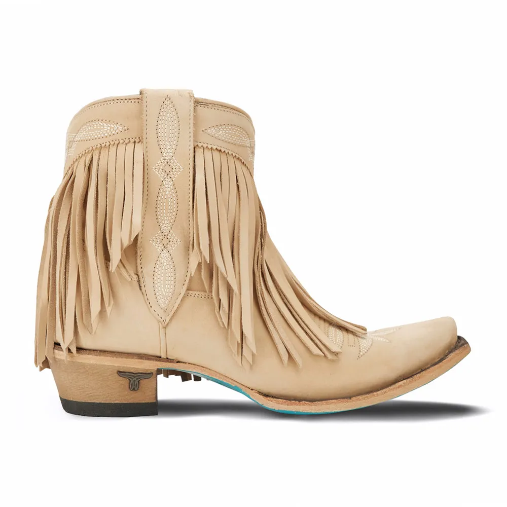 Senita Falls Fringe Embroidered Snip Toe Cowboy Booties