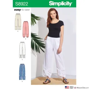 Simplicity Pattern S8922 Misses' Pull-On Pants