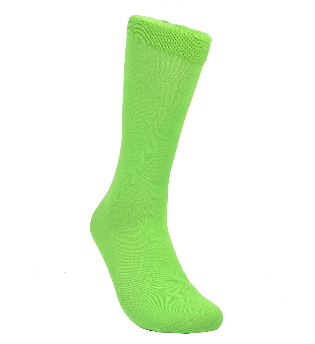 Solid Neon Mint Cotton Dress Socks By Paul Malone