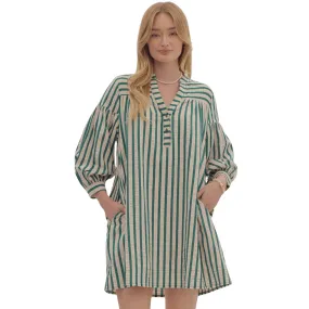 Striped Drop Shoulder Dress