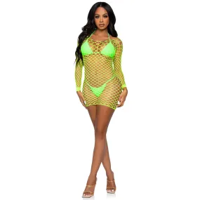 Supreme Fence Net Mini Dress - One Size - Neon Green