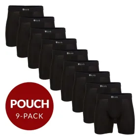 Sweat Proof Men's Boxer Briefs with Pouch - Black 9-Pack