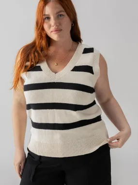 Sweater Shell Tank Eco Natural Black Stripe Inclusive Collection