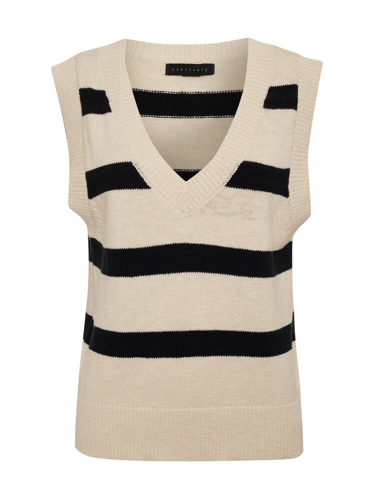 Sweater Shell Tank Eco Natural Black Stripe Inclusive Collection