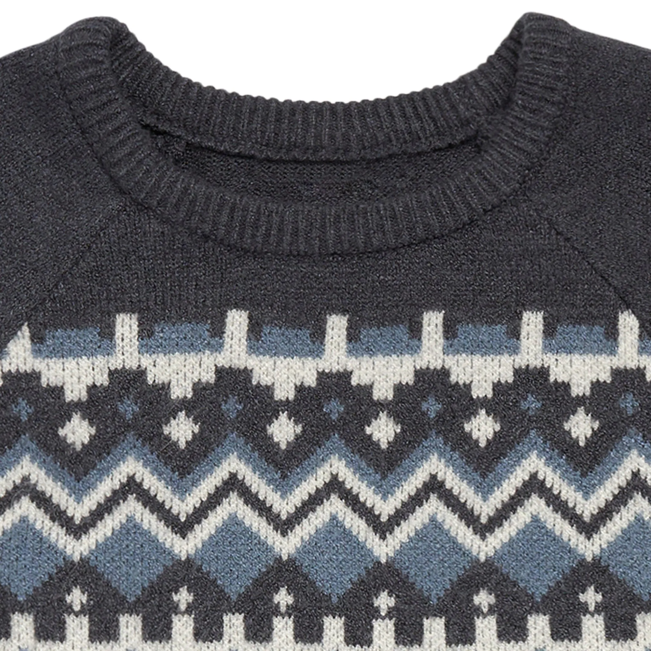 Toddler Girls Dark Grey Heather Fair Isle Sweater Dress