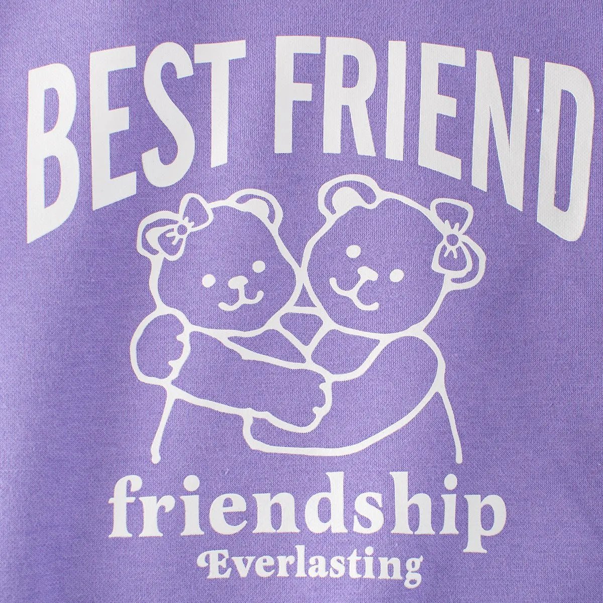 Toddler/Kid Girl's Purple Sweatshirt with Bear Print Deisgn