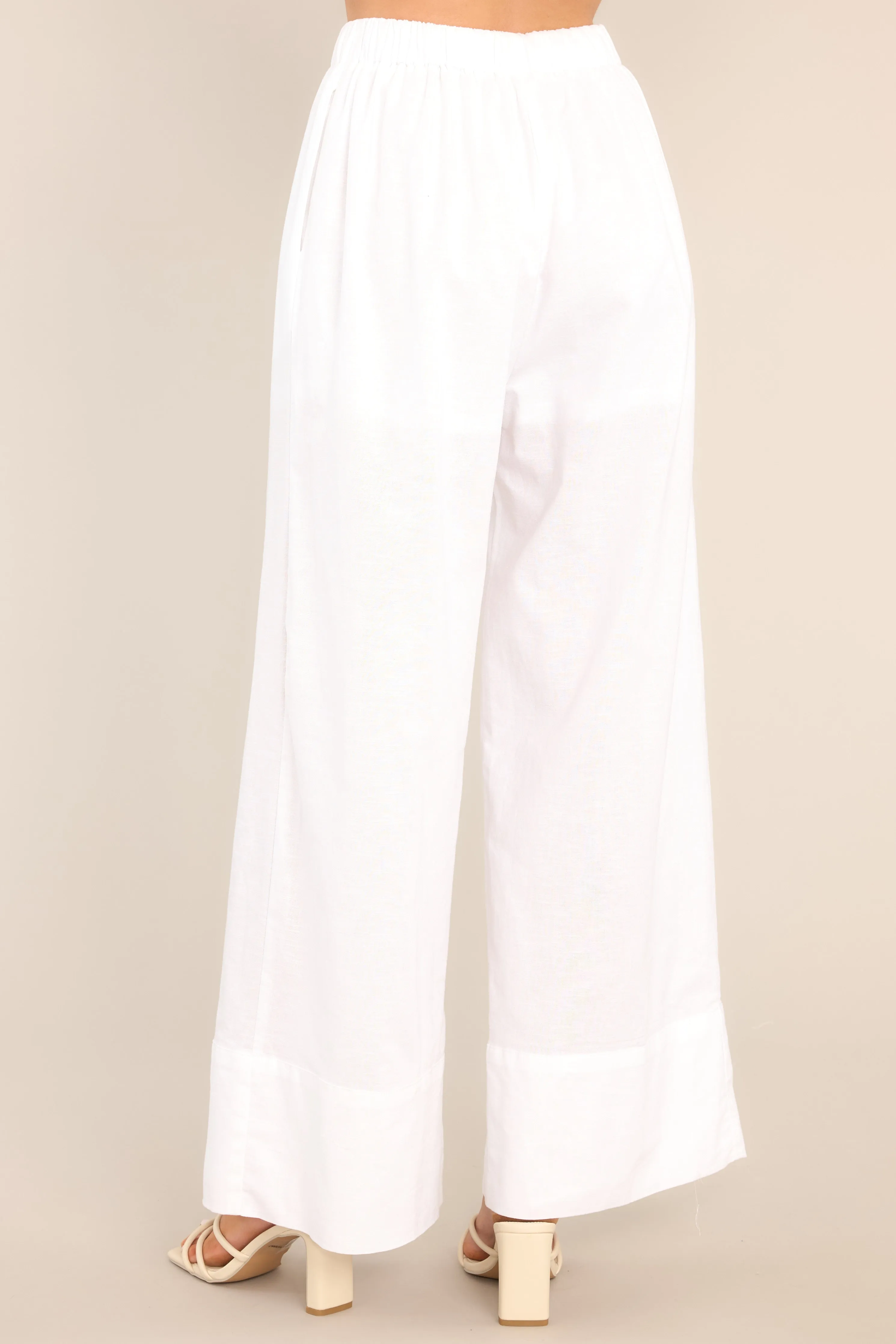 Uncover The Mystery White Linen Blend Pants