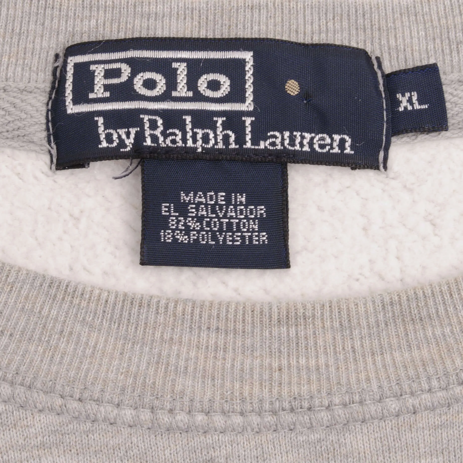 VINTAGE RALPH LAUREN GREY CLASSIC CREWNECK HEAVYWEIGHT SWEATSHIRT XL 1990S