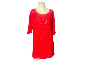 Vintage red sweater dress tunic M L