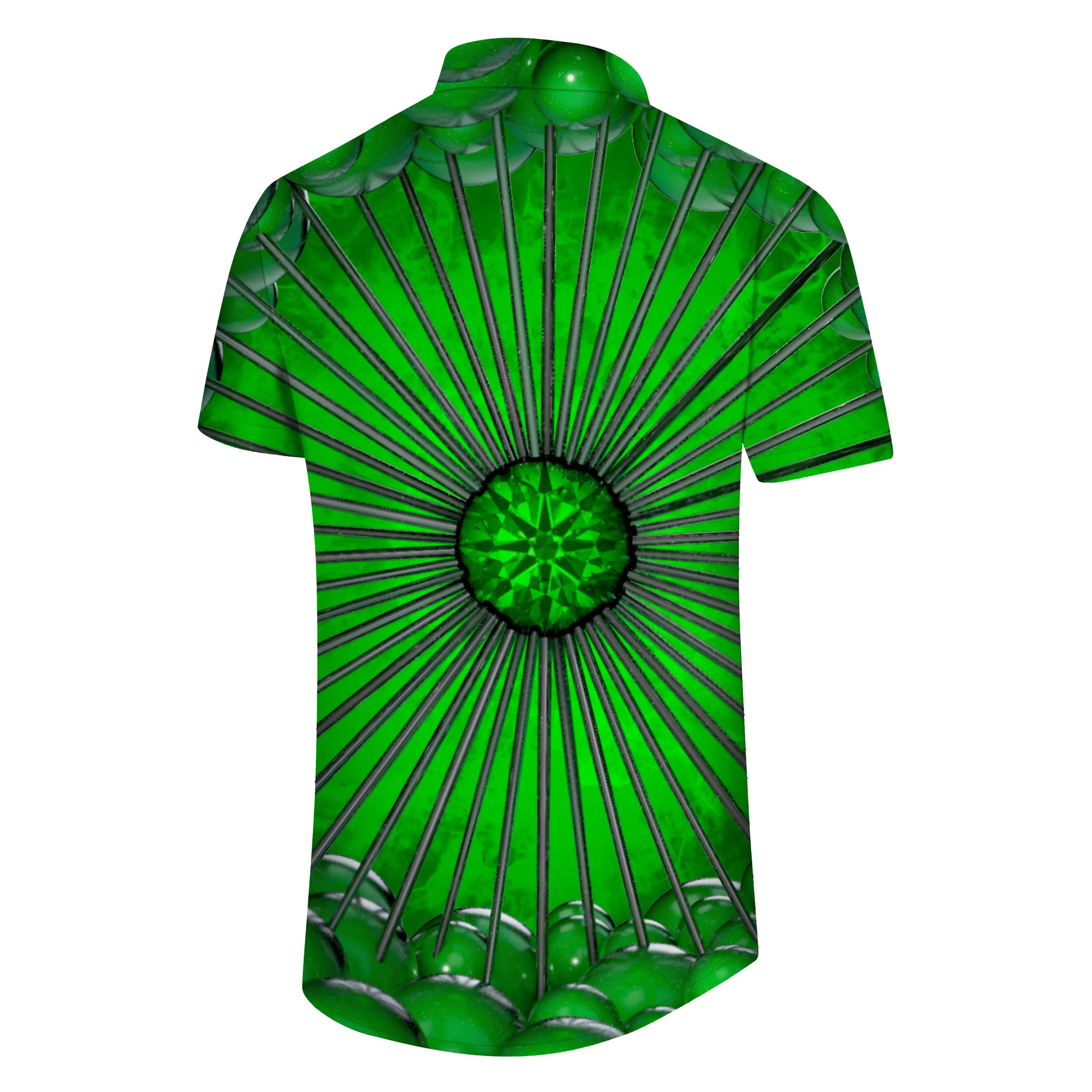 Visual Emerald New Men's Daily Fishing Hawaiian Tropical Shirt Short Sleeve Beach Button Abstract Print Beachwear Beach Party