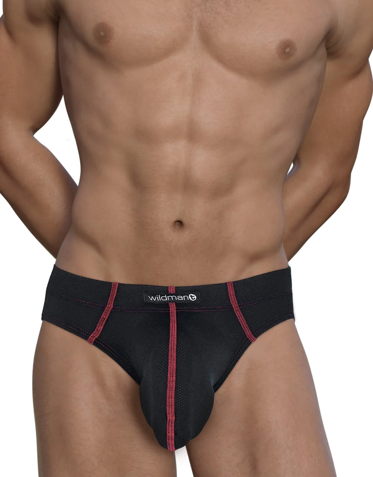 Wildmant Stitch Big Boy Pouch Brief - Red