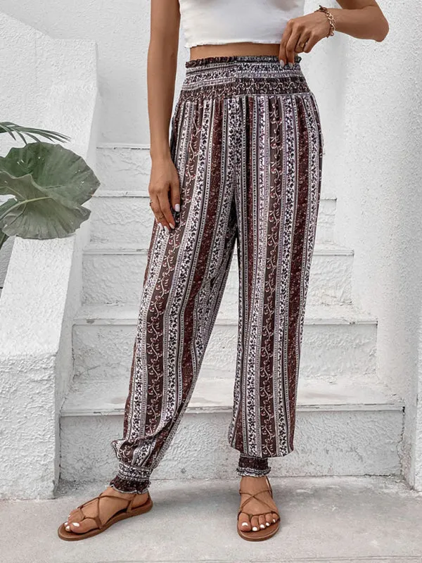 Women's High Smocked Waist Pencil Pants