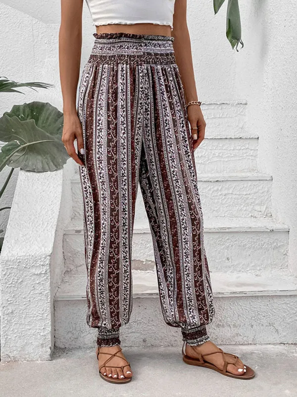 Women's High Smocked Waist Pencil Pants