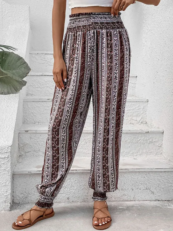 Women's High Smocked Waist Pencil Pants