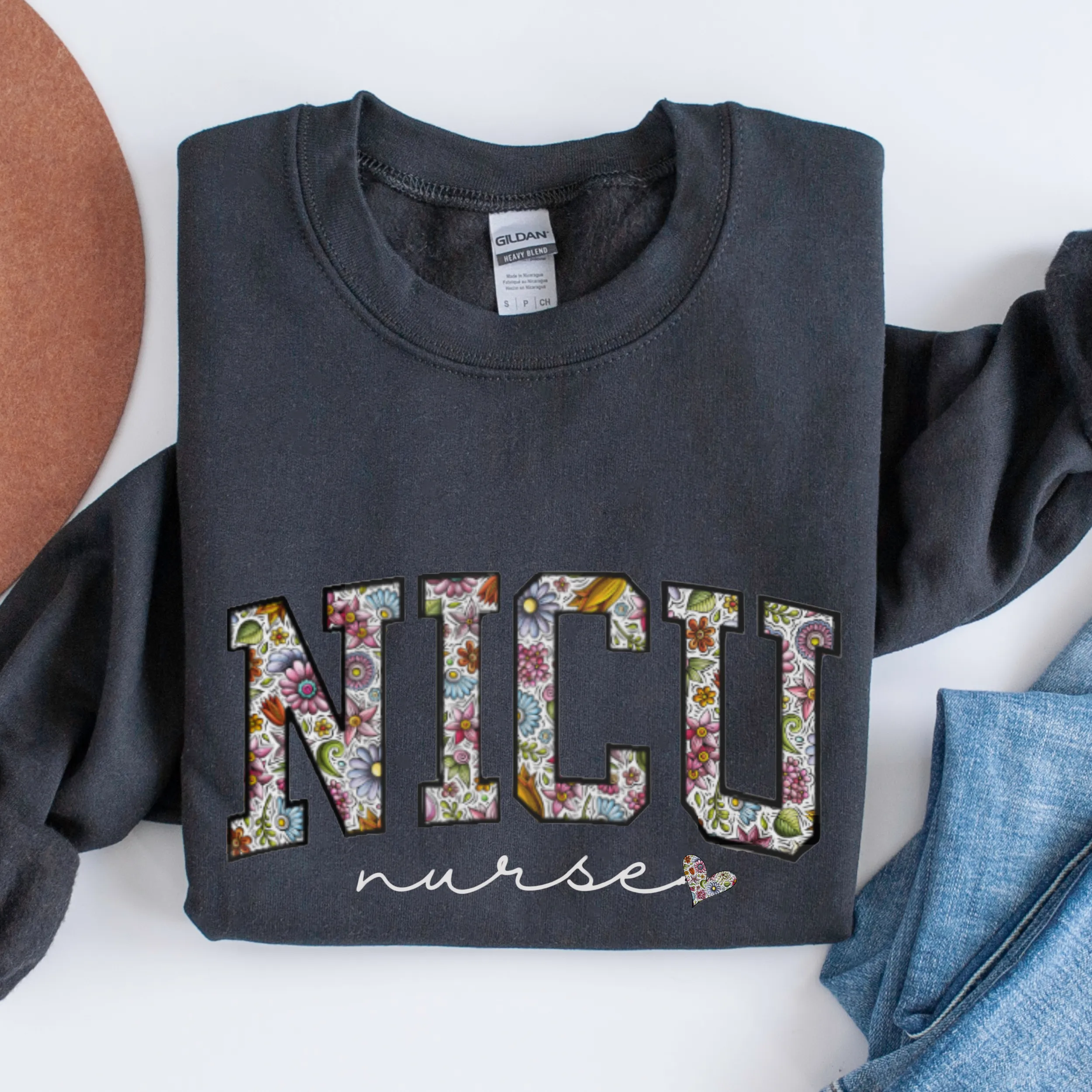 Women's Sweatshirt, NICU Sweatshirt, Nurse Crewneck, Nurses Crewneck Shirt, Gift For Nurse, Nurse Grad Sweatshirt, Varsity Letters Shirt