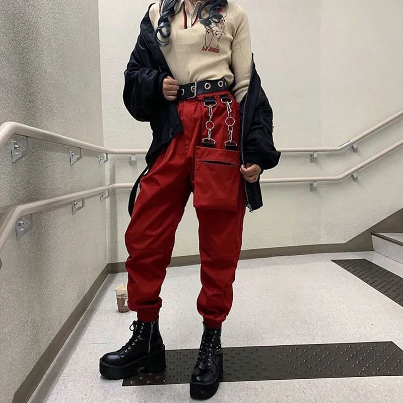 Women's Winter Casual High-Waist Loose Cargo Pants